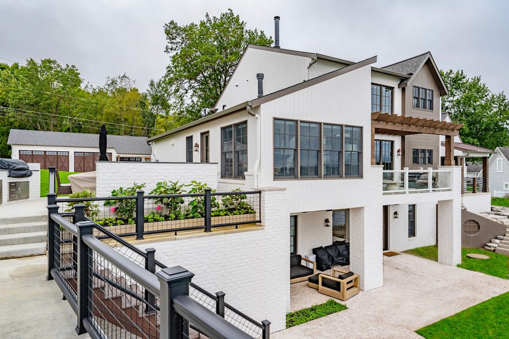 White lake house exterior